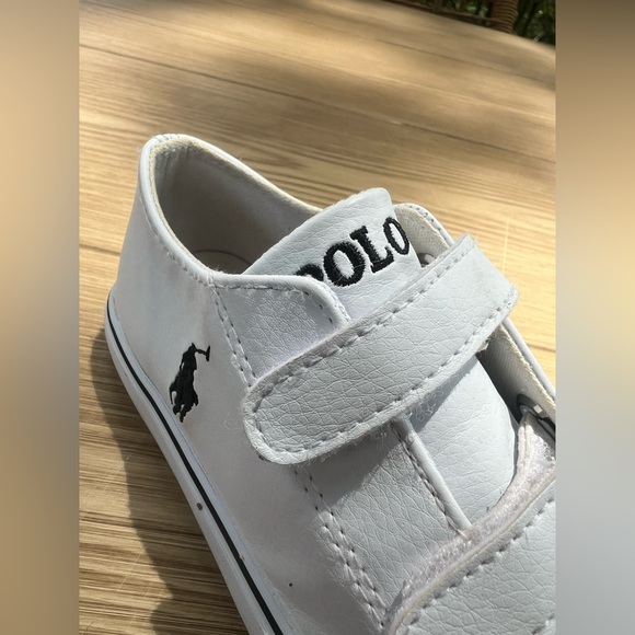 Polo Ralph Lauren Toddler Boys' Easten II EZ Sneakers US 10  Leather White - Picture 6 of 8